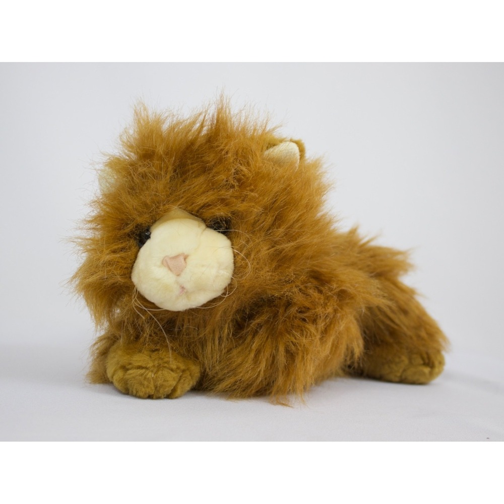 Vintage Animal Alley Maine Coon Cat Blue Eyes Long Hair Fluffy Stuffed Plush 19"